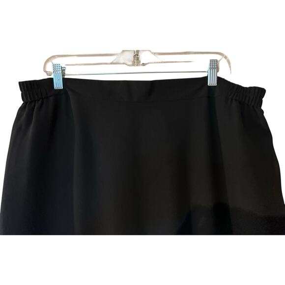 Tally Taylor Black Trumpet Midi Skirt SZ 18W Lined Gold Chain Sequin Trim VTG - Picture 2 of 7